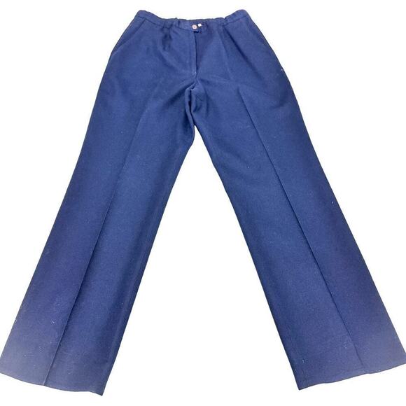 Pendleton Pure Wool Creased Bue Slacks Pockets Size 16 - Picture 2 of 7